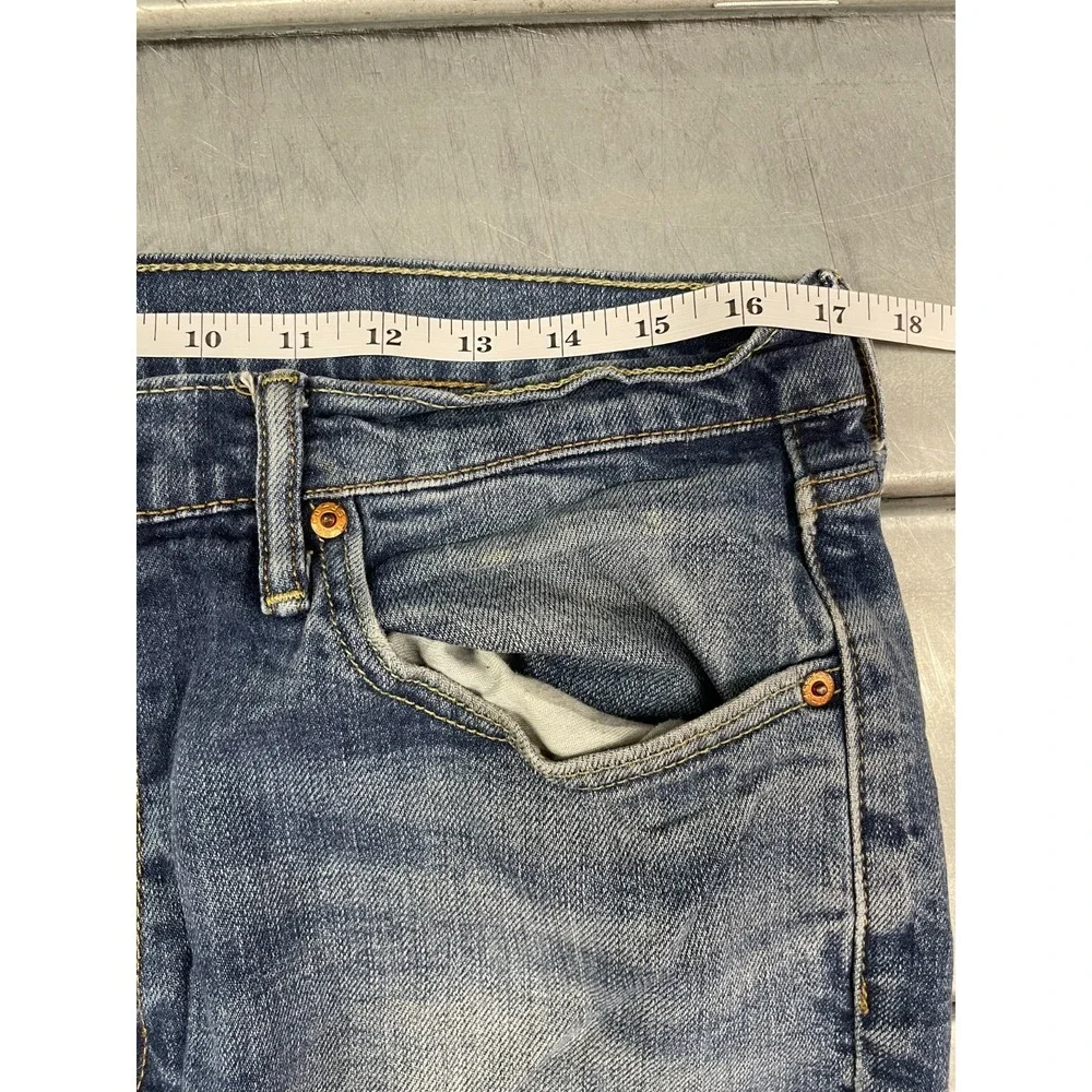 Levis 511 Jeans Mens 34x32 Blue Medium Wash Faded Denim Slim Straight‎